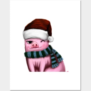 Cute Pig Drawing Posters and Art